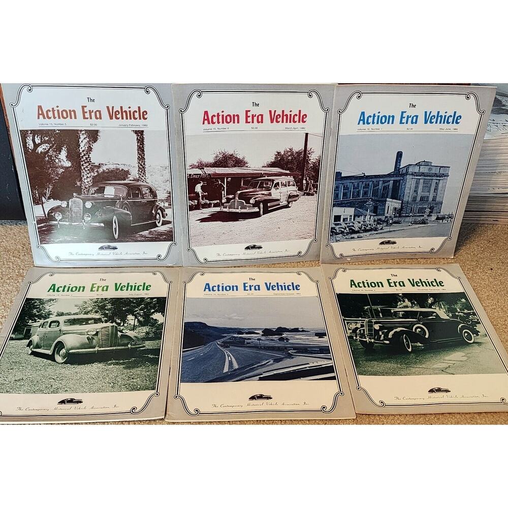 1982 The Action Era Vehicle Magazine Historical Vehicle Assoc Full Year 6 Issues